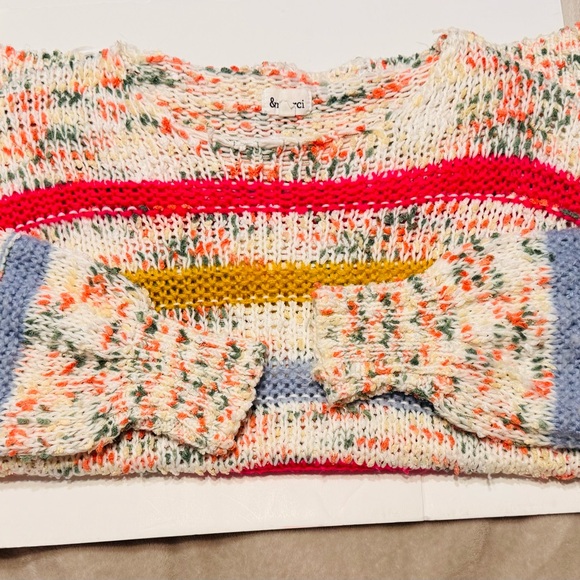 Colorful Striped Women's Sweater - Picture 4 of 6